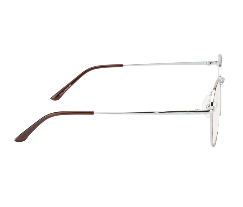 Metal Blue Cut Eyewear: Silver with Red & Black Accents