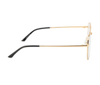 Aviator Glasses: Gold & Black Frame with Blue Cut Lenses
