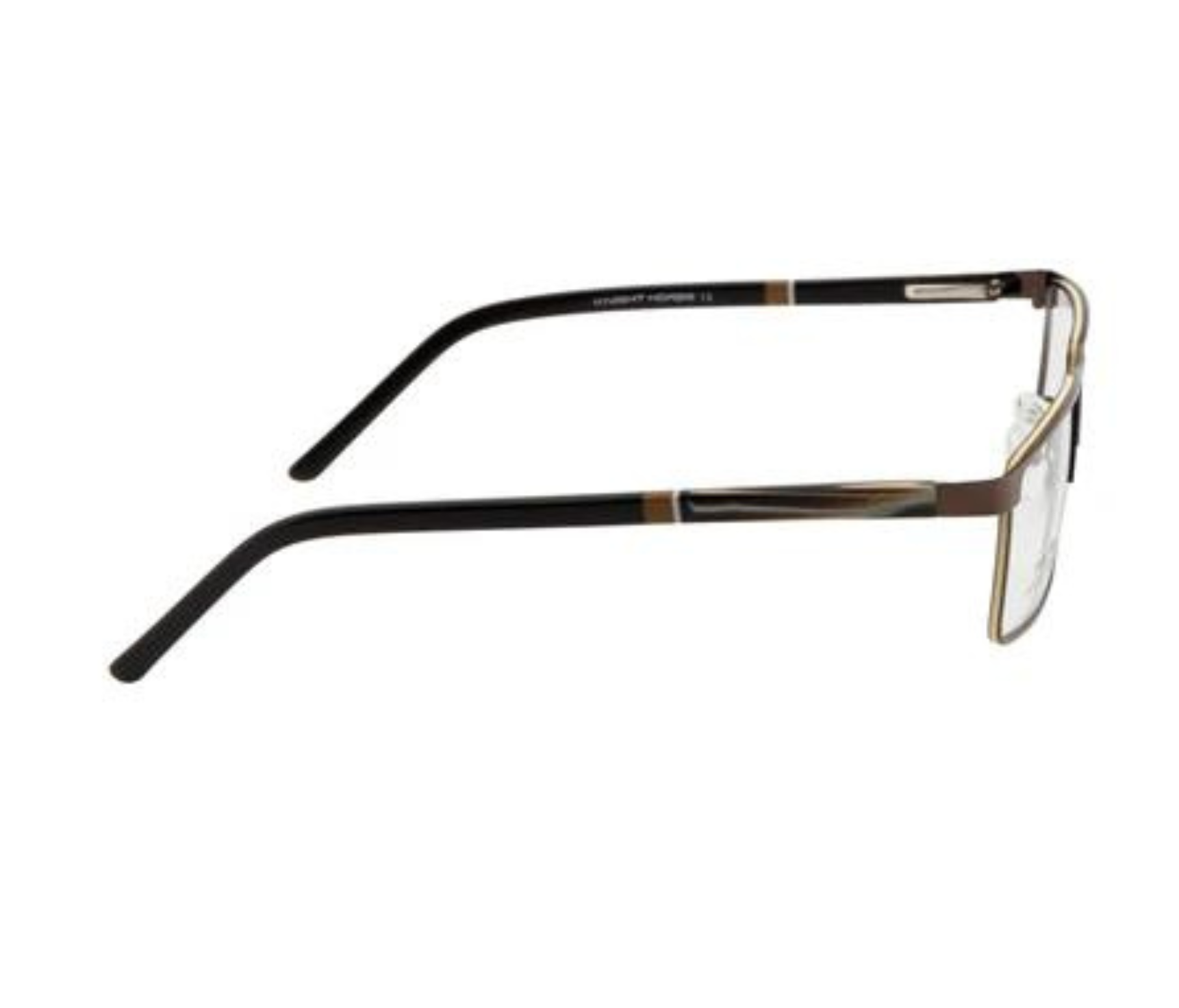 Classic: Brown Metal Rectangle Glasses with Spring Hinges