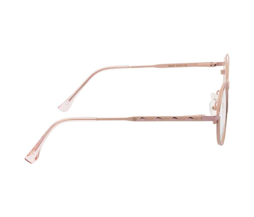 Pink Metal Double Rim Eyewear: New Shape with Spring Sides