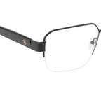 Obsidian Aviator: Sleek Metal Eyewear Frame in Supreme Black