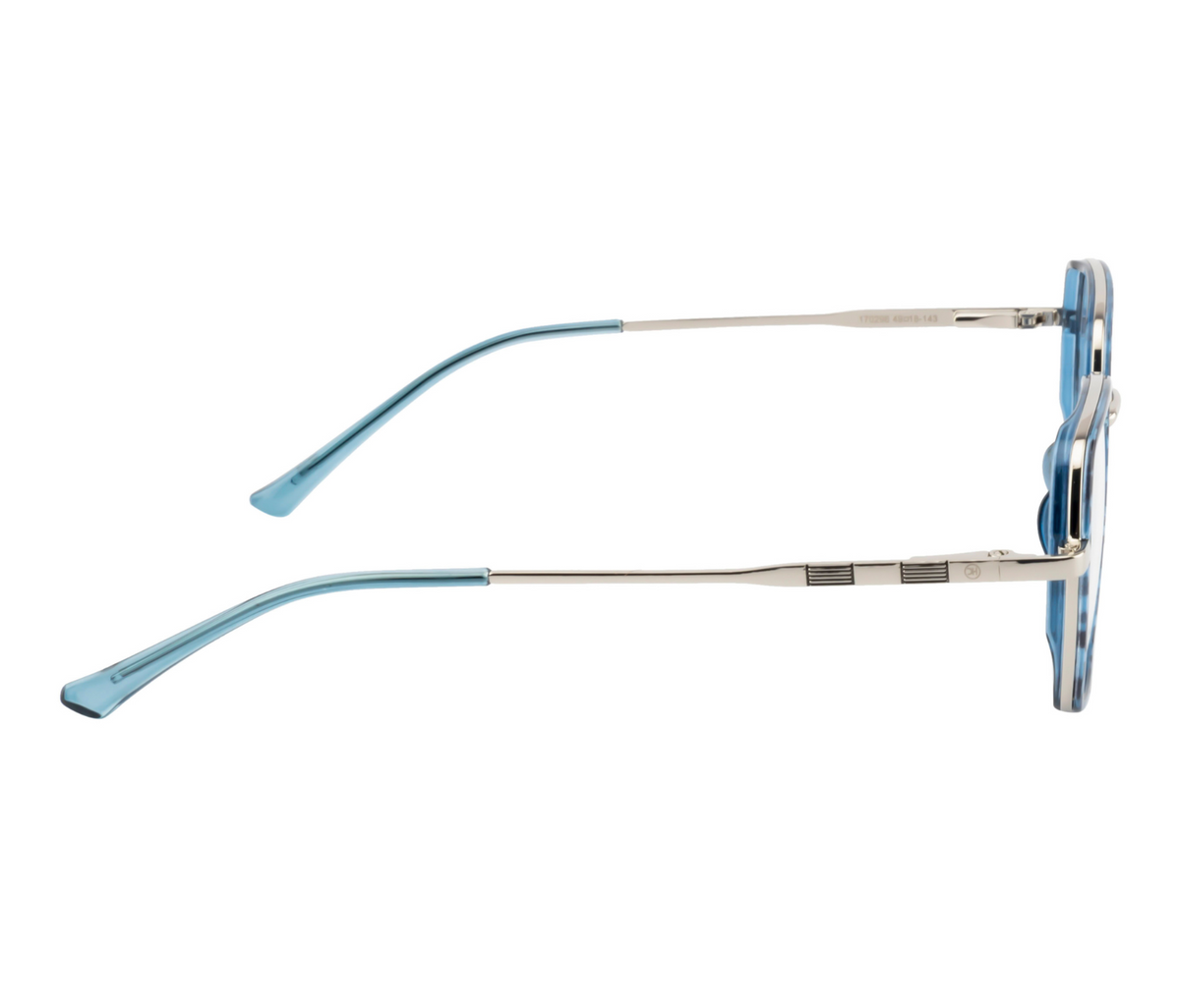 Geometric Fusion Rim Eyewear - DA Blue & Silver with Spring