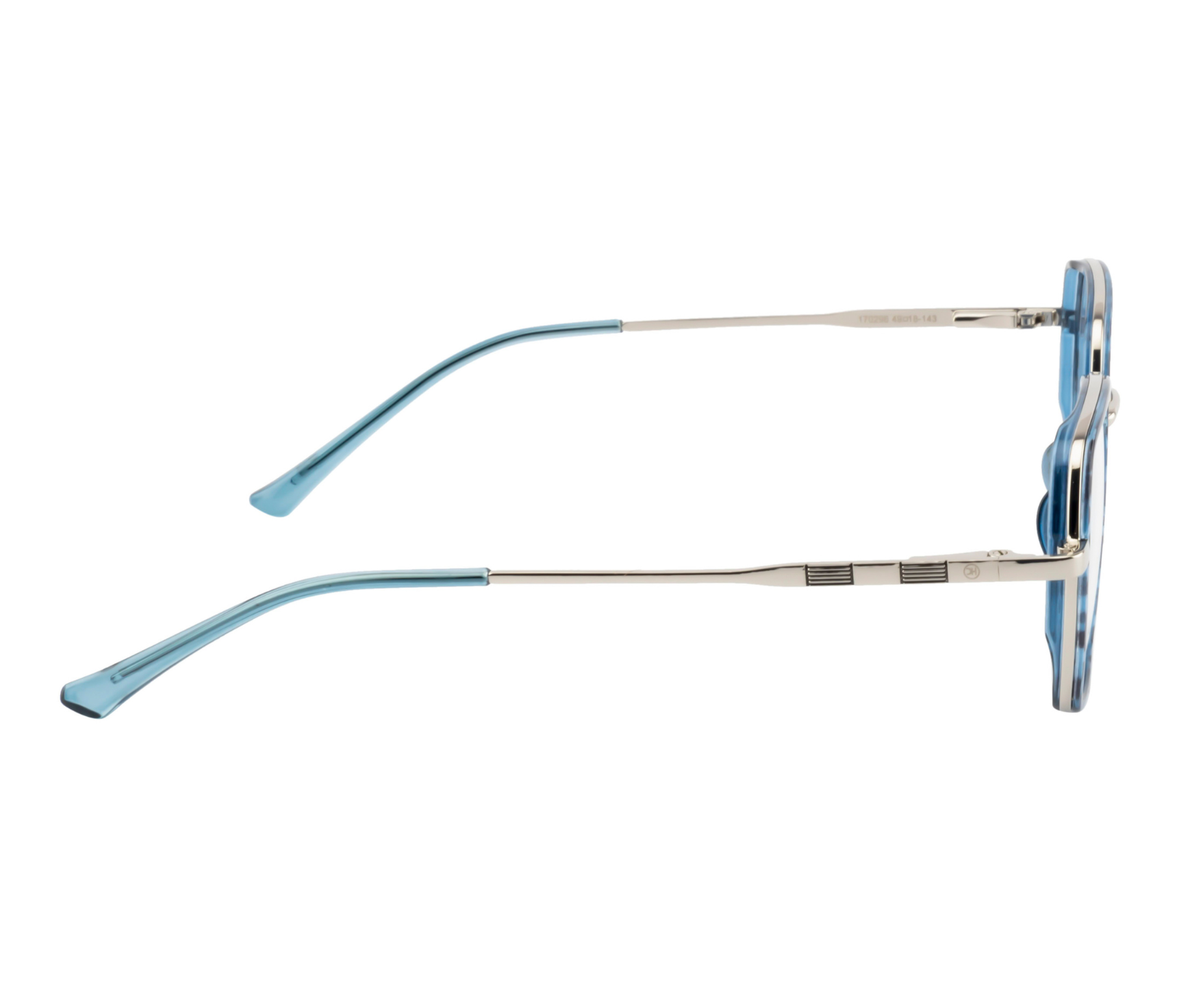 Geometric Fusion Rim Eyewear - DA Blue & Silver with Spring