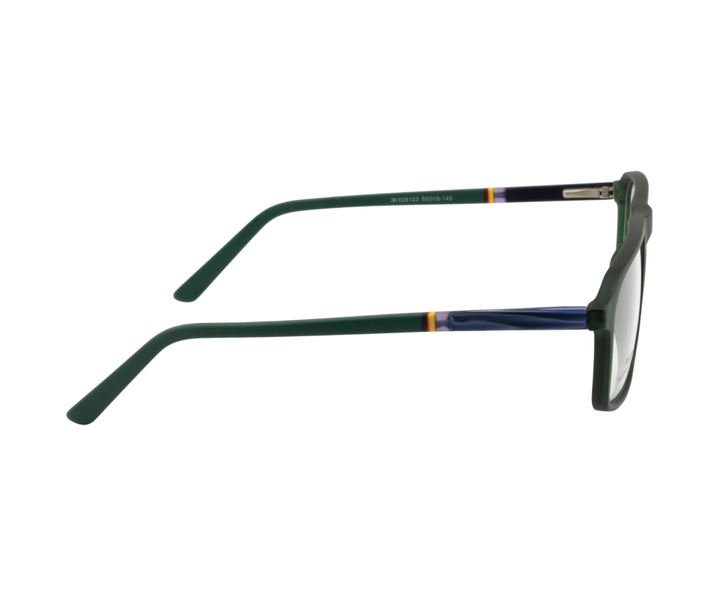 Green Rectangle Eyewear with Spring Hinges