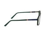 Green Rectangle Eyewear with Spring Hinges
