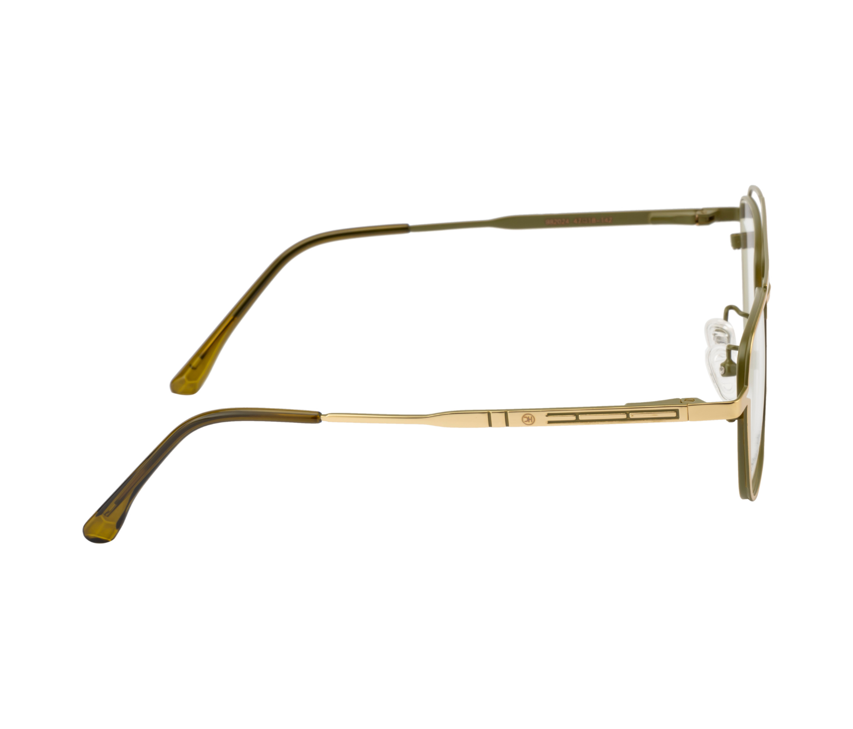 Double Metal Rim Eyewear: Gold & Green with New Shapes and Spring Hinges