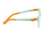 Kids Rectangle Eyewear Frames in Green & Orange - Lightweight and Durable
