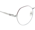 Women's Geometric Metal Eyewear - Silver & Violet with Spring Hinges
