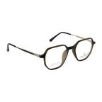 Geometric Square Eyeglass Frame – Matte Brown Dual Tone
