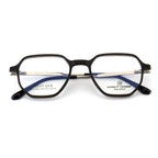 Geometric Square Eyeglass Frame – Matte Brown Dual Tone