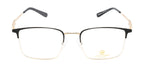 Rectangular Gold And Black Metal Eyewear Frame For Men
