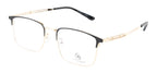 Rectangular Gold And Black Metal Eyewear Frame For Men
