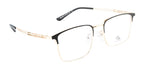 Rectangular Gold And Black Metal Eyewear Frame For Men