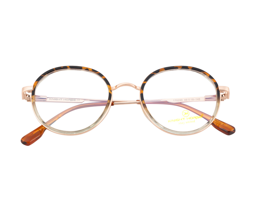 DualTone Round Rim Eyewear - DA Brown & Transparent Fusion with Spring