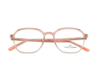 HexaGlow: Glossy Transparent Pink Hexagonal Eyewear for Women