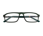 Green Rectangle Eyewear with Spring Hinges