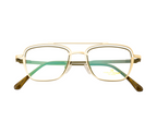 Double Metal Rim Eyewear: Gold & Green with New Shapes and Spring Hinges