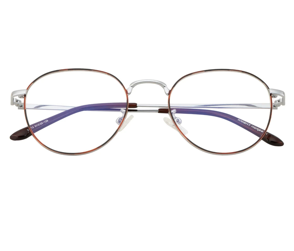 Metal Blue Cut Eyewear: Silver with Red & Black Accents