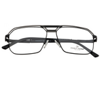 Metal Eyewear - Black Color | Geometric Design | with Spring Hinges | Double Bar