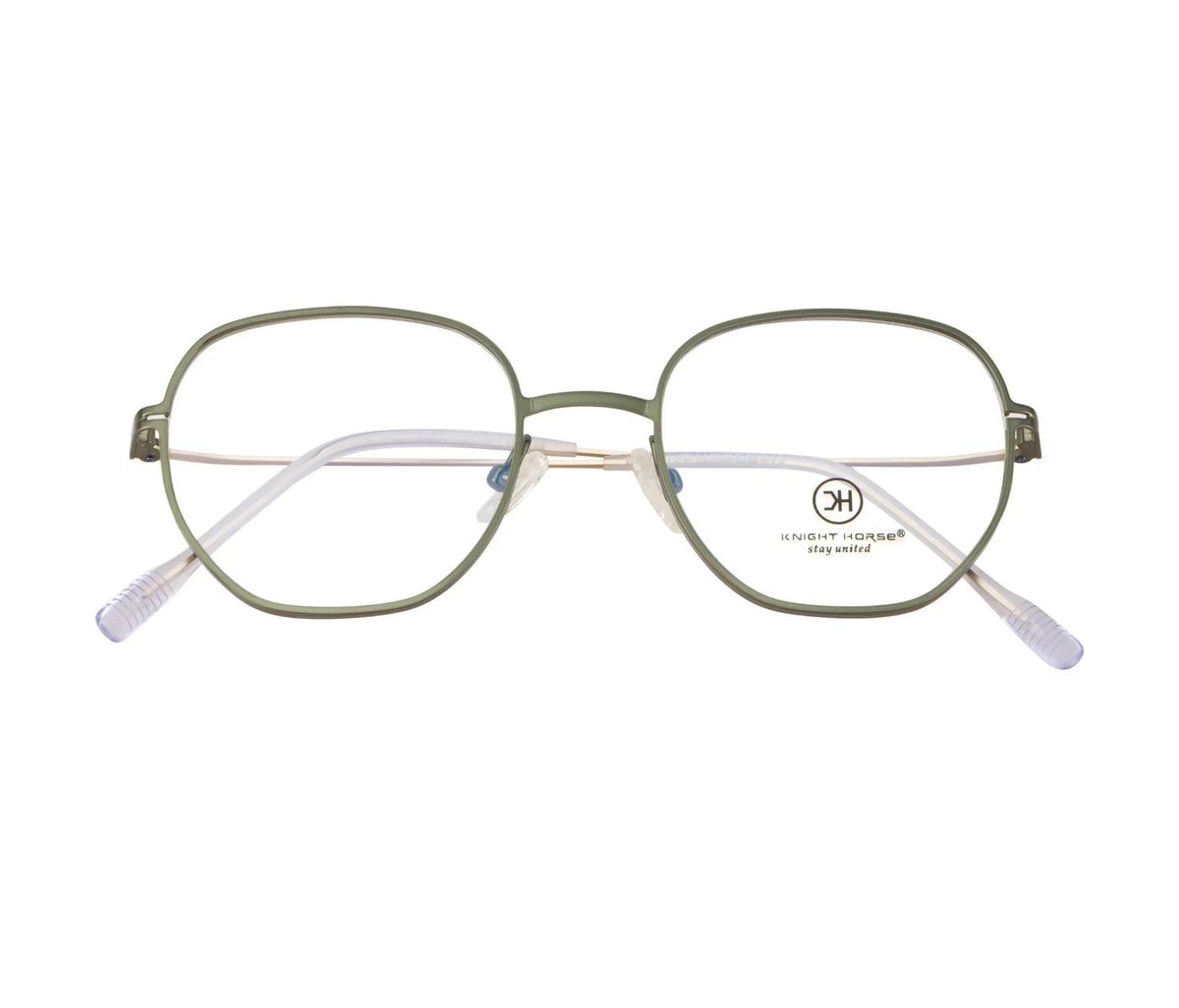 Geometric Eyewear: Lightweight Metal Frames in Striking Green