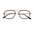 Golden Eyewear:Black Rim| Double Bridge| Spring Hinges