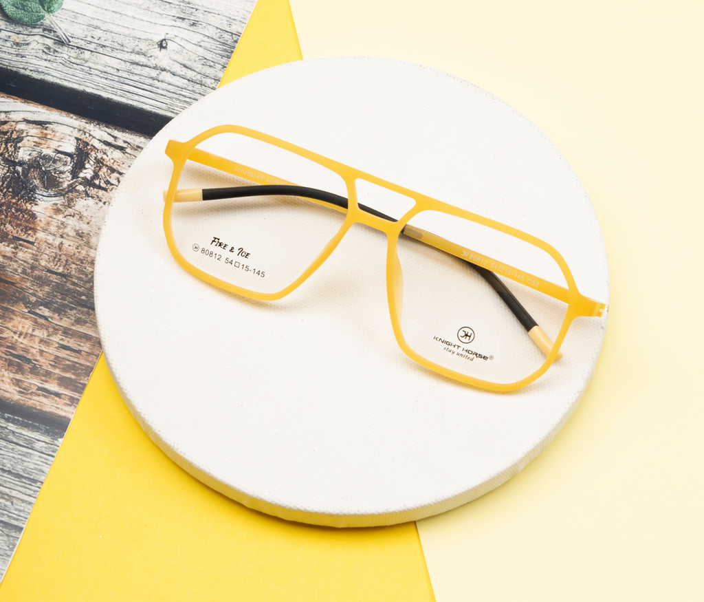 Eyewear Frame in Vibrant Yellow | Hexagonal Shape | Spring