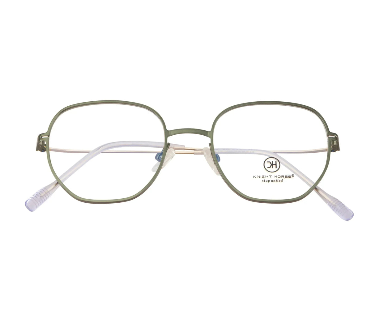 Geometric Eyewear: Lightweight Metal Frames in Striking Green