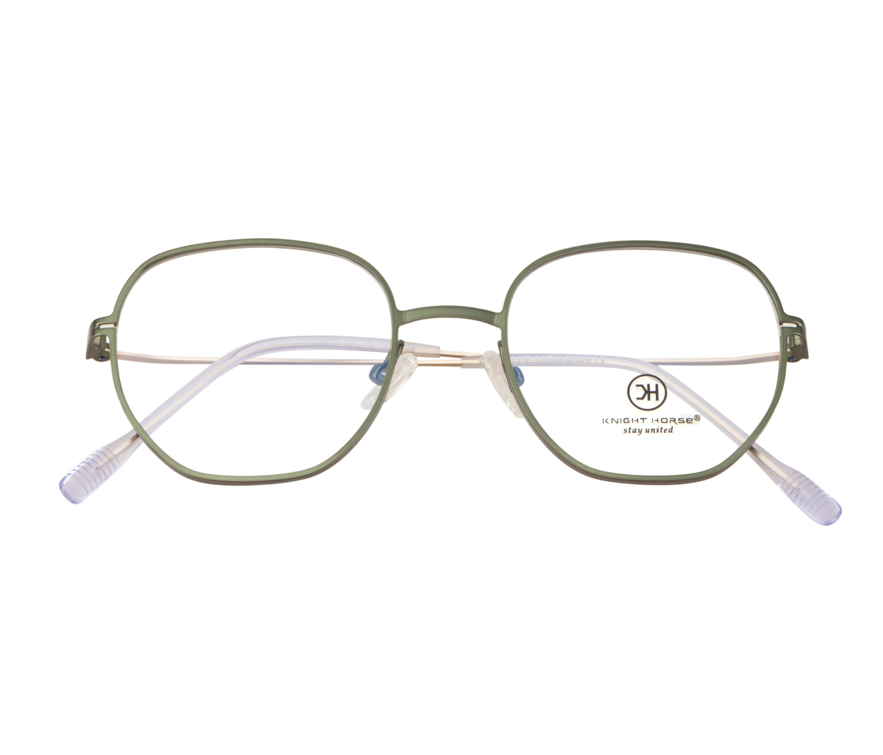 Geometric Eyewear: Lightweight Metal Frames in Striking Green