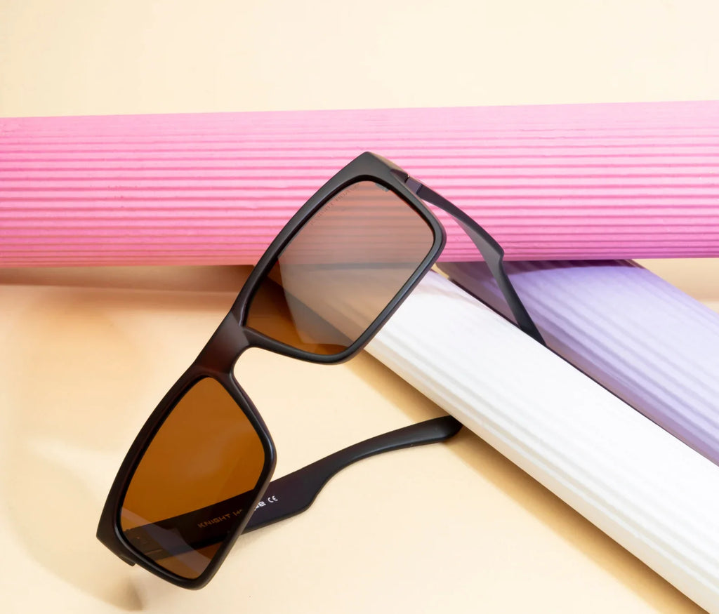 Polarized Rectangle Sunglasses - Brown Frame & Lens