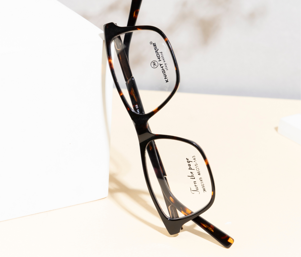 Classic Brown Rectangular Eyewear Frame with Spring Hinges