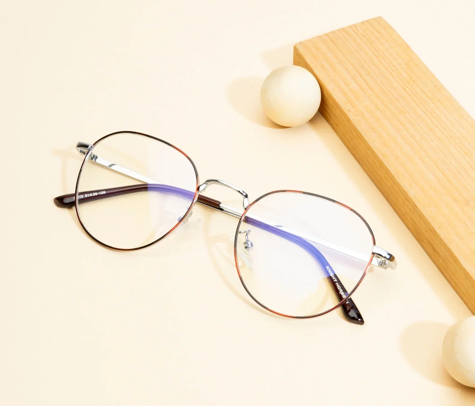 Metal Blue Cut Eyewear: Silver with Red & Black Accents