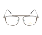 Double Metal Rim Eyewear: Modern Design with Spring Hinges | Grey Color