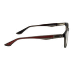 Transparent Smoke Grey Rectangular Eyeglass Frame – Lightweight TR with Textured Temples