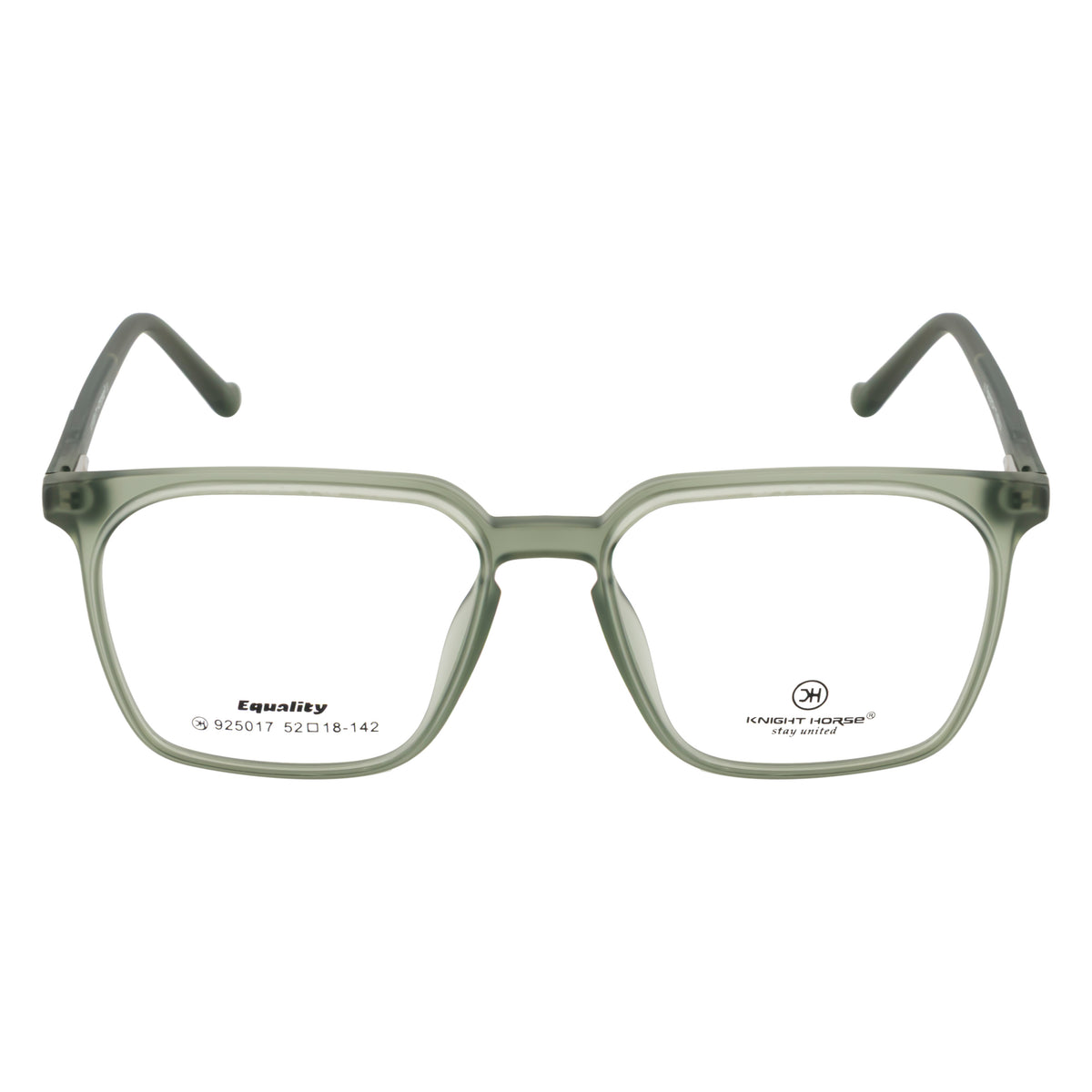 Rectangular Transparent Green Eyeglass Frame