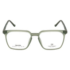 Rectangular Transparent Green Eyeglass Frame