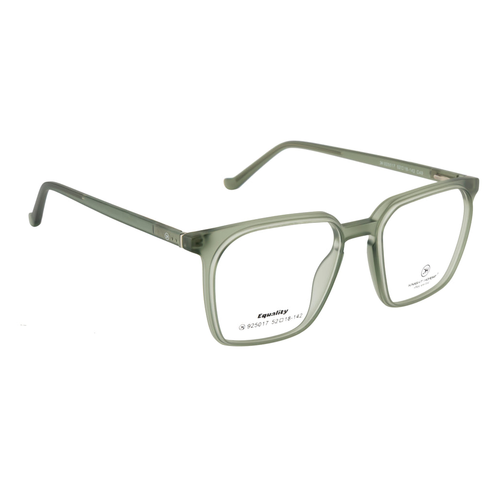 Rectangular Transparent Green Eyeglass Frame