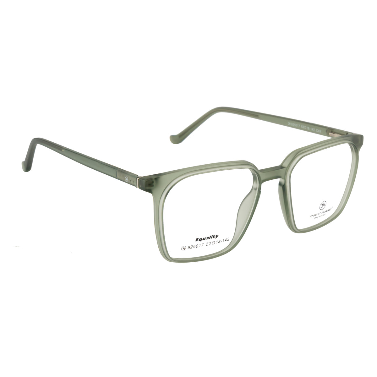 Rectangular Transparent Green Eyeglass Frame