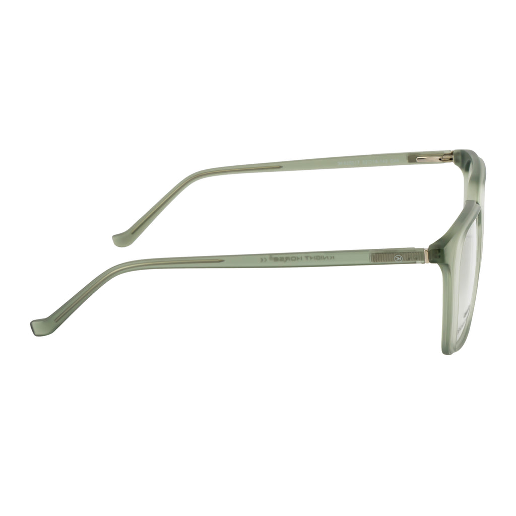 Rectangular Transparent Green Eyeglass Frame