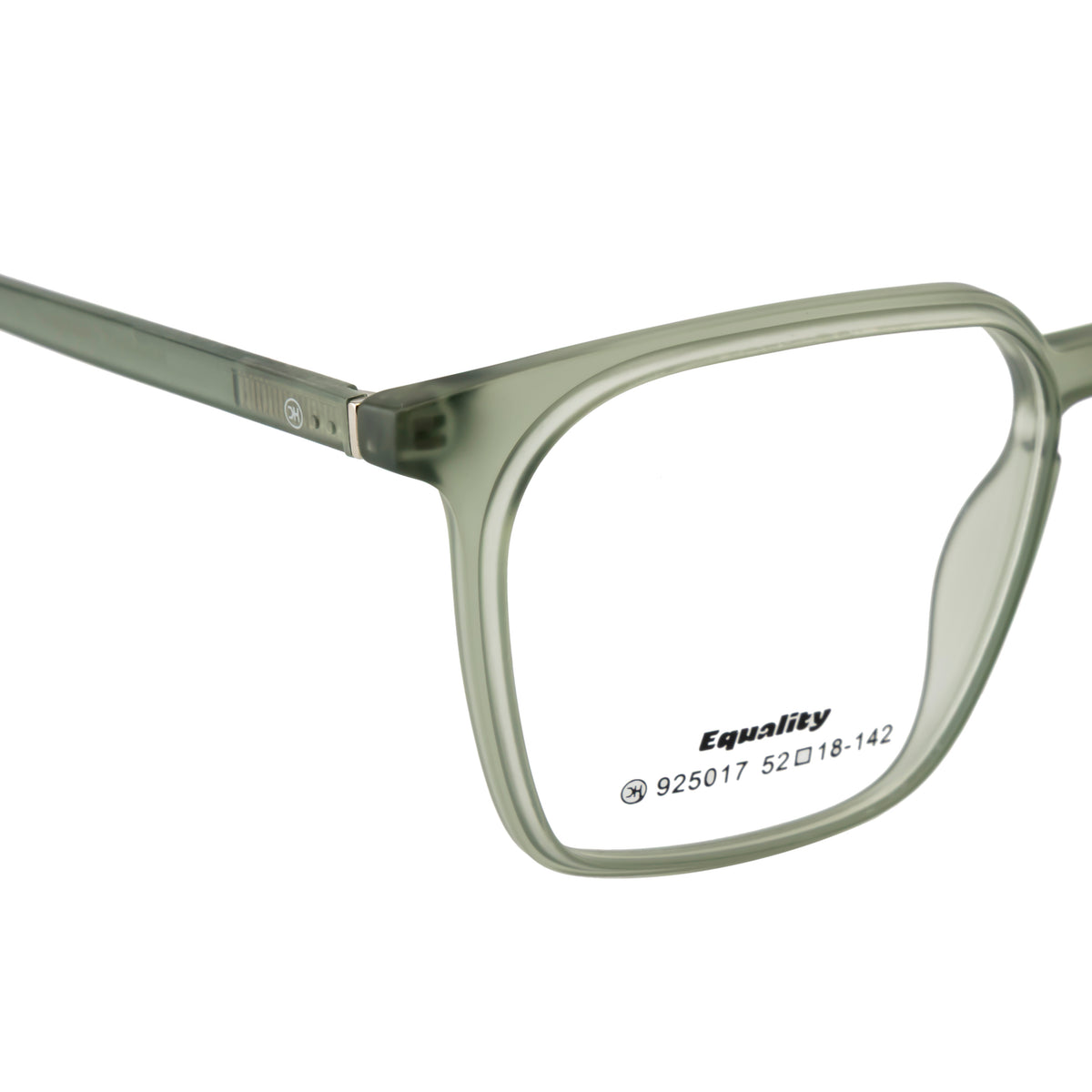 Rectangular Transparent Green Eyeglass Frame