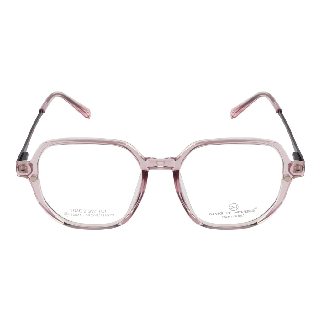 4-in-1 Magnetic Clip-On Eyewear – Pink Square Frame
