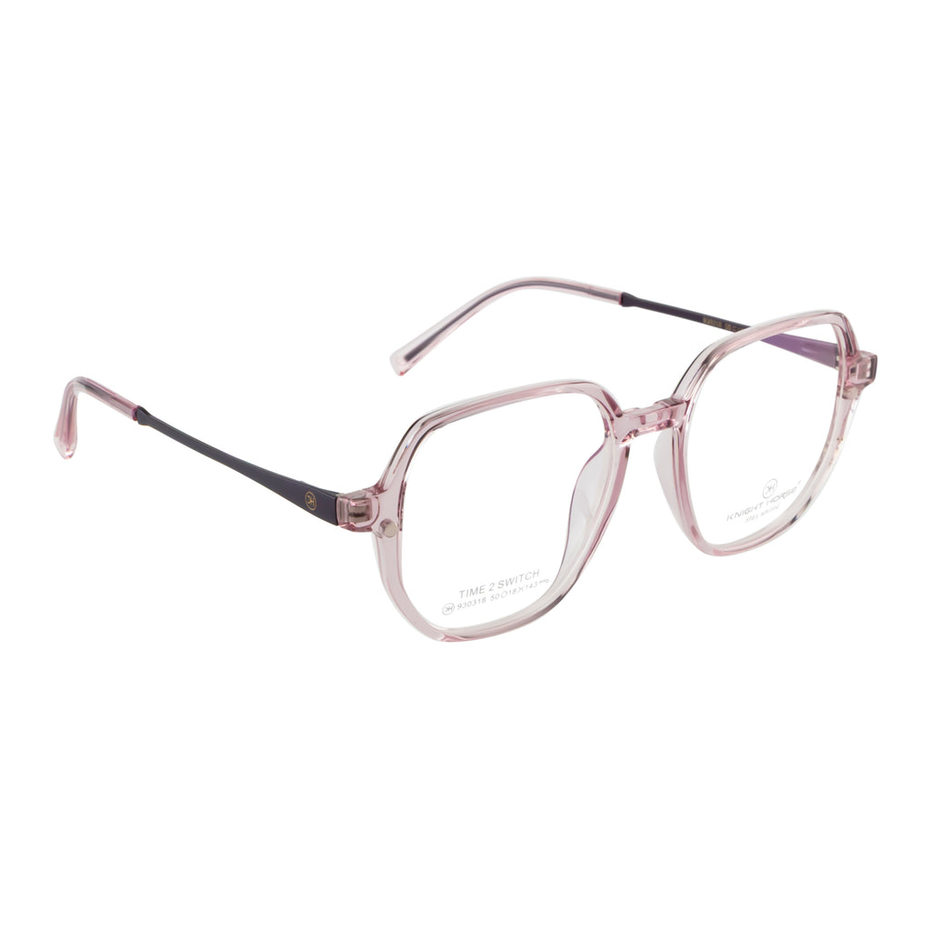 4-in-1 Magnetic Clip-On Eyewear – Pink Square Frame