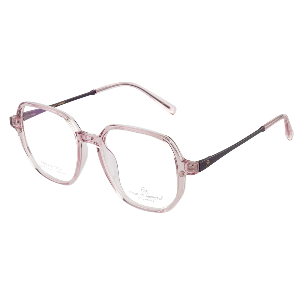 4-in-1 Magnetic Clip-On Eyewear – Pink Square Frame