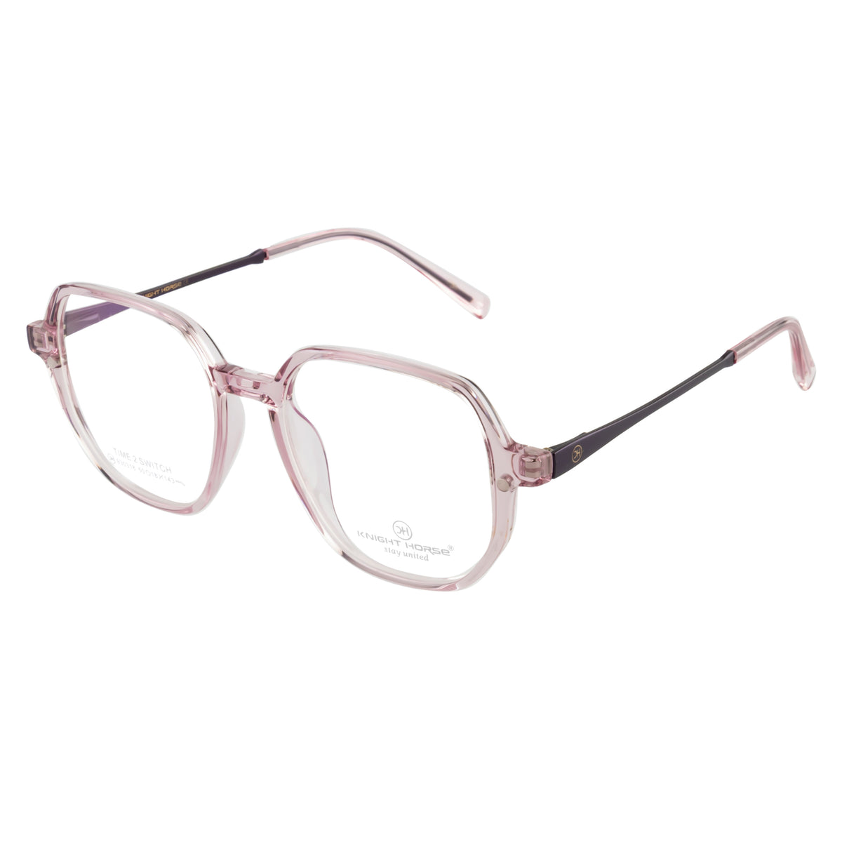 4-in-1 Magnetic Clip-On Eyewear – Pink Square Frame