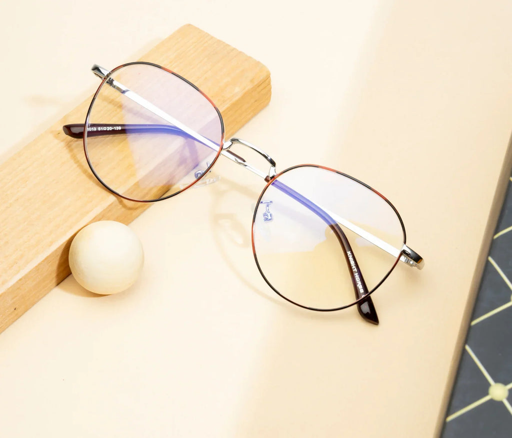 Metal Blue Cut Eyewear: Silver with Red & Black Accents