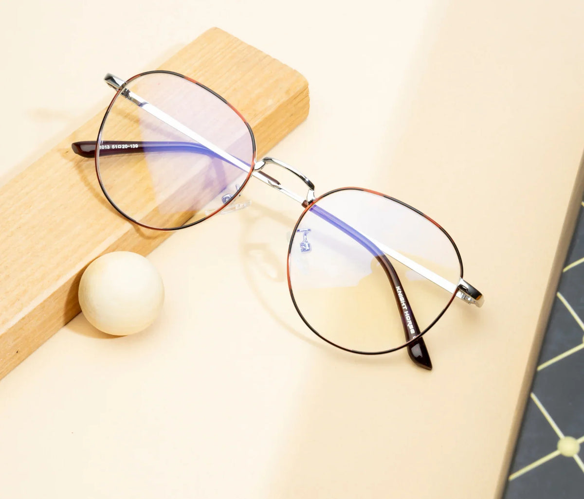 Metal Blue Cut Eyewear: Silver with Red & Black Accents