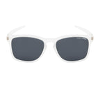 Square Essence Sunglasses - Matte Transparent White| Black Lenses