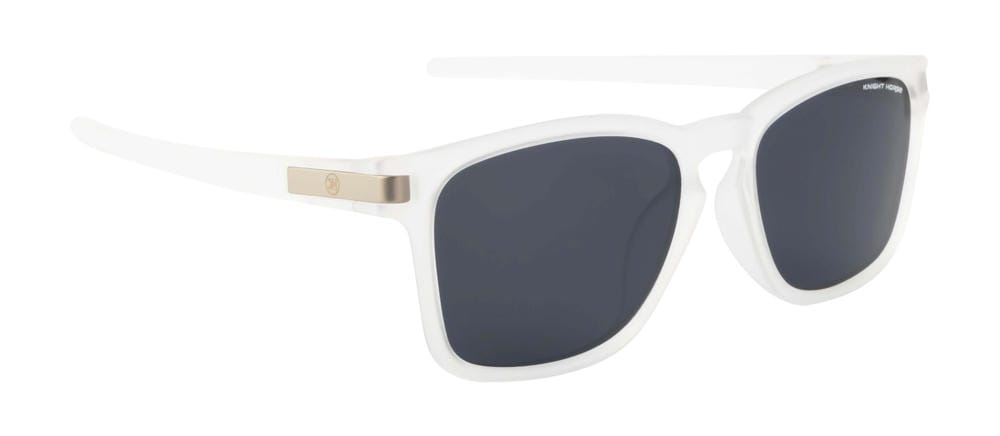 Square Essence Sunglasses - Matte Transparent White| Black Lenses