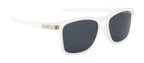 Square Essence Sunglasses - Matte Transparent White| Black Lenses