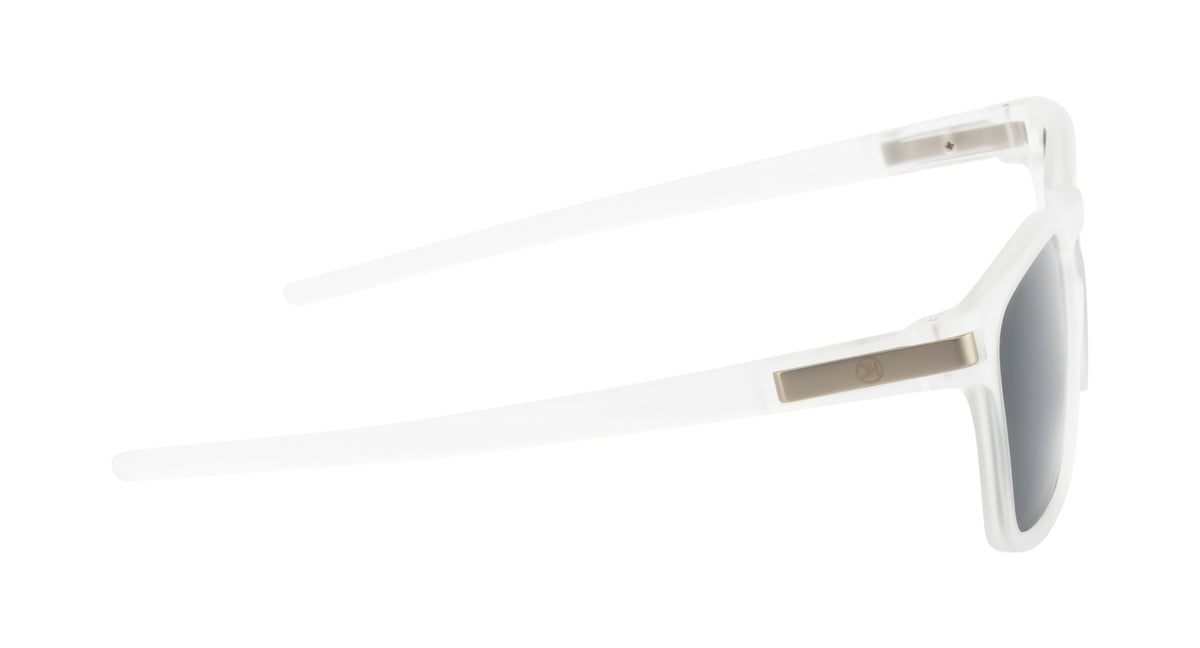 Square Essence Sunglasses - Matte Transparent White| Black Lenses