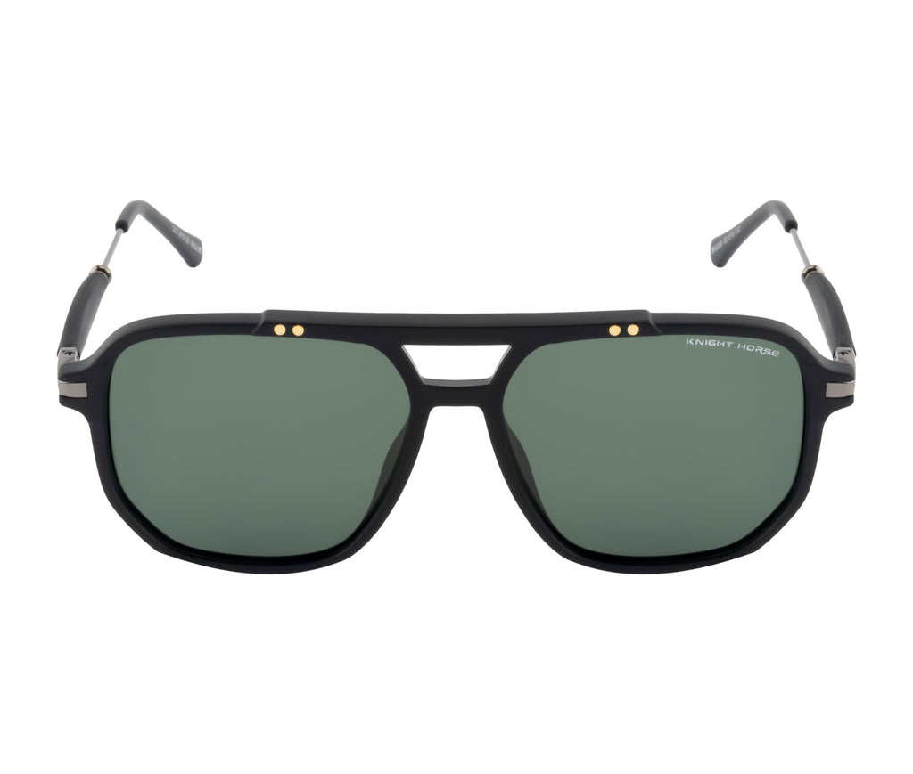 Knight Horse Polarized Black Double-Bar Sunglasses